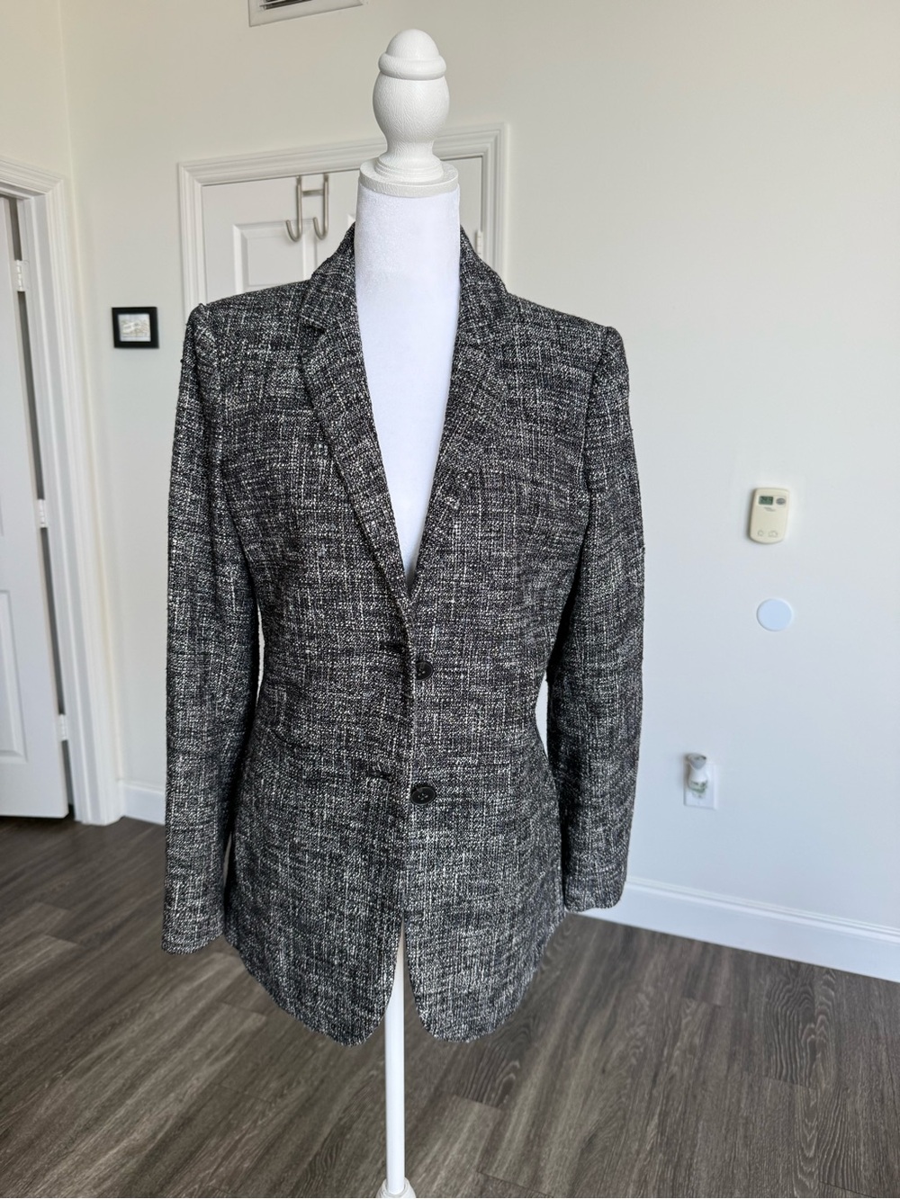 Theory Classic Tweed Blazer - Black & Gray